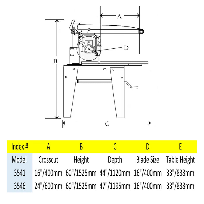 16″ Heavy Duty Radial Arm Saw