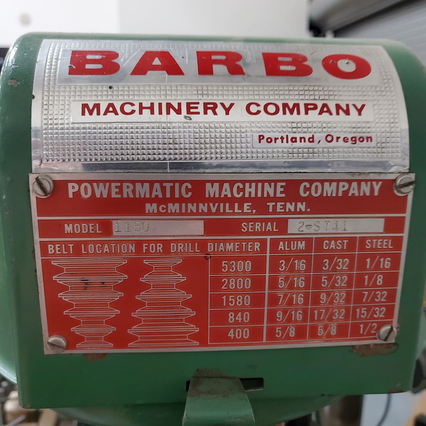 POWERMATIC 1150 DRILL PRESS — Barbo Machinery & Supply