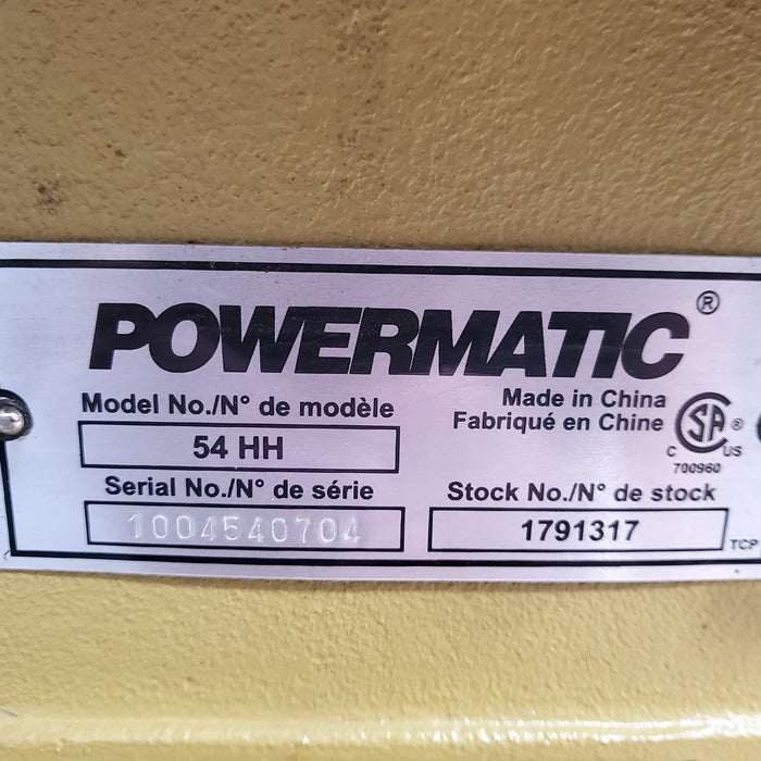 Powermatic 54HH jointer