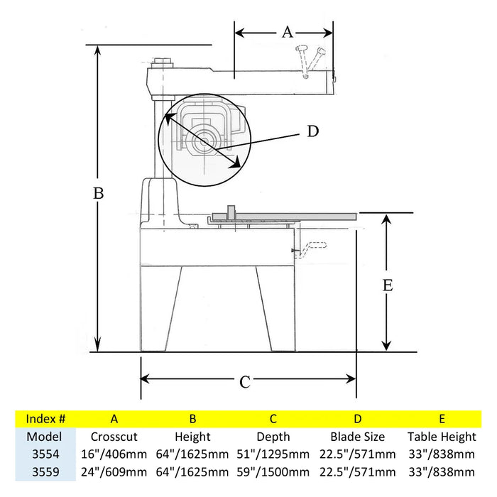 22.5″ Super Duty Radial Arm Saw